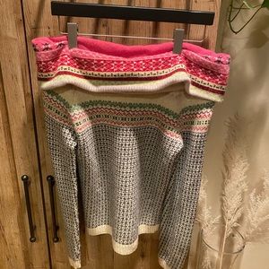 Wool and cashmere off the shoulder sweater